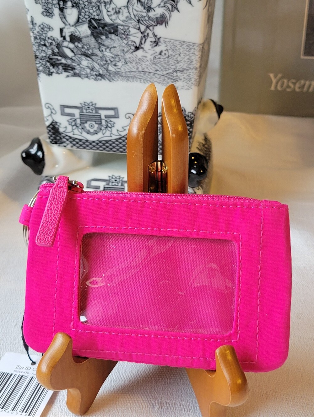Bright Hot Pink Card Holder with ID Window
